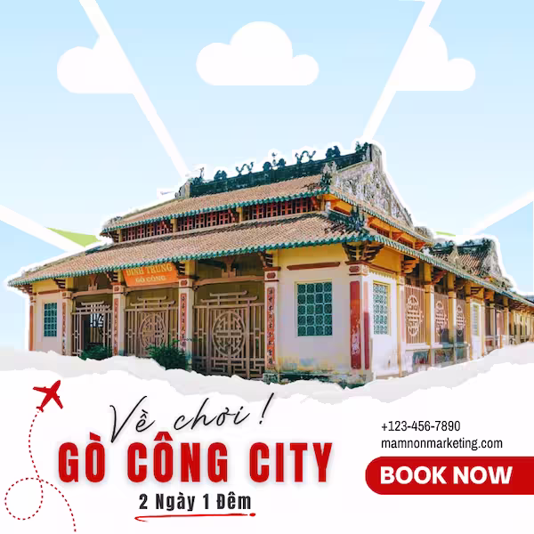 Frame Canva Du Lịch Gò Công