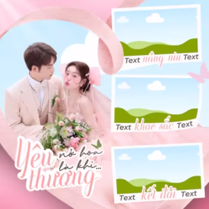 Frame canva Nở hoa là khi yêu thương