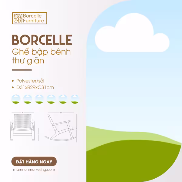 Frame canva ghế bập bênh thư giản